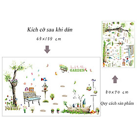 Decal dán tường chất liệu PVC loại 1 dày dặn, sắc nét, trang trí phòng cho bé, quán cafe-  Một góc công viên- mã sp XL7093