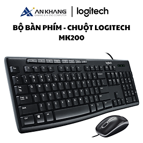 Bàn phím chuột có dây Logitech MK200 có kích thước đầy đủ