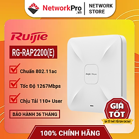 Bộ Phát WiFi Ruijie RG-RAP2200E Chịu Tải 110 User, Tốc Độ 1267Mbps Hàng