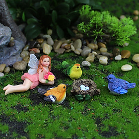 5Pcs Resin Ornaments Fairy Garden Figurines Garden Statue for Decoration