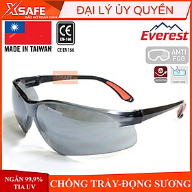 Mua T- Kính bảo hộ Everest EV204 Kính chống tia UV  chống bụi đọng sương bảo vệ mắt khi đi xe  lao động  tròng đen tráng bạc