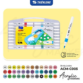 Bút lông 12/24/36 màu - Acrylic Markers 1 đầu ngòi ThiênLong Colokit - Màu sắc tươi sáng Trang trí đa chất liệu