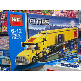 Bộ đồ chơi lắp ráp, xếp hình xe container, xe vận tải chở hàng cỡ lớn và đội vận chuyển chuyên nghiệp