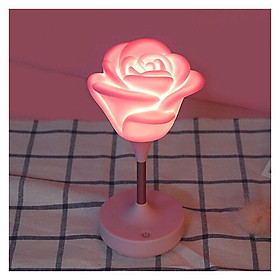 USB Rose có thể sạc lại Rose -Shaped Tiper 3D Cài đặt 3D Đèn lãng mạn với cường độ thay đổi (Rose)