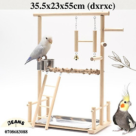 Cầu đứng gỗ dành cho chim, vẹt size nhỏ, size trung như lovebird, yến phụng, cock, sun, xích, ngực hồng,...