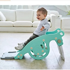 Đồ chơi cầu trượt bập bênh bóng rổ cho bé đa năng 3in1, cầu tuột đa năng