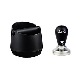 Coffee Knock Box Espresso Grinds Waste Bin with Handle + Coffee Tamper 58mm
