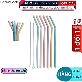 Mua Bộ 6 ống hút Silicone Lock&Lock kèm 2 cọ rửa - Hàng chính hãng chịu nhiệt tốt - Hapos