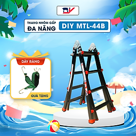 Mua Thang nhôm gấp đa năng DIY MTL-44B chiều cao chứ A tối đa 1.96m  chiều cao chữ I 4.05m  tải trọng 150kg ( đai đỏ )