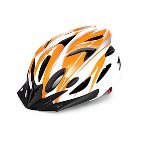 Mũ bảo hiểm đi xe đạp leo núi, siêu nhẹ, siêu bền, thoáng khí-Màu Cam & trắng