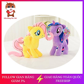 Gấu bông ngựa pony nhiều màu, quà tặng thú nhồi bông kỳ lân nhập khẩu cao