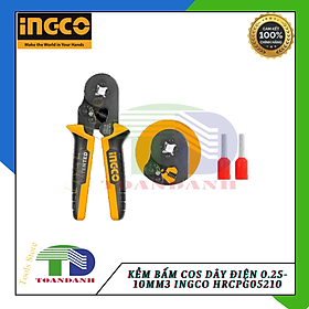 Kềm bấm cos dây điện 0.25-10mm3 INGCO HRCPG05210