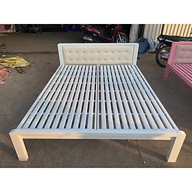 Giường sắt hộp giả gỗ cao cấp