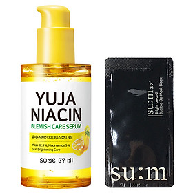 Tinh Chất Dưỡng Trắng Da Chiết Xuất Quả Thanh Yên Some By Mi Yuja Niacin 30 Days Blemish Care Serum 50ml + Tặng kèm 1 mặt nạ sủi bọt Su:m 37 Đen
