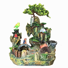 Thác nước phong thuỷ để bàn - non bộ mẫu lớn tiểu cảnh non bộ núi sông núi đá lac cảnh TN_42