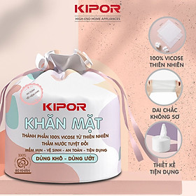 Khăn mặt khô KIPOR dùng 1 lần lau khô, lau ướt - 80 khăn cuộn