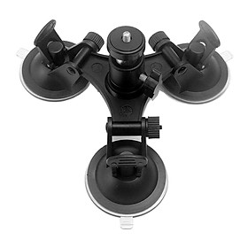 Car Triple Suction Cup Mount Base Stand Fits For  Black Action Camera