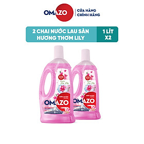 Combo 2 Chai Nước Lau Sàn Omazo Hương Hoa Lily Sạch Thơm Mát (1L x2)