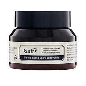 Tẩy da chết đường đen dịu nhẹ, làm sạch mụn đầu đen Klairs Gentle Black Sugar Facial Polish 110g