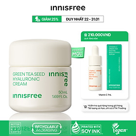 [Made in Korea] Kem dưỡng ẩm trà xanh innisfree Green Tea Seed Hyaluronic Cream 50ml