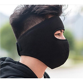 Hình ảnh Khẩu trang ninja vải nỉ dán gáy che kín mặt tai chống nắng chạy xe phượt nam nữ hè - khau trang ni