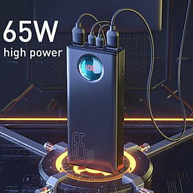 Pin sạc dự phòng đa dụng công suất cao Baseus Amblight Digital Display Quick Charge Power Bank (30000mAh, 65W, USB*4 + Type C Input/Output + Lightning + Micro USB) - Hàng Chính Hãng