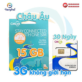 SIM DU LỊCH CÁC NƯỚC CHÂU ÂU 30 NGÀY 15GB TỐC ĐỘ CAO, KHÔNG GIỚI HẠN DUNG LƯỢNG