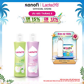 Bộ Dung Dịch Vệ Sinh Phụ Nữ Lactacyd Soft & Silky Dưỡng Ẩm 250ml + Odor Fresh Ngăn Mùi 24H 250ml