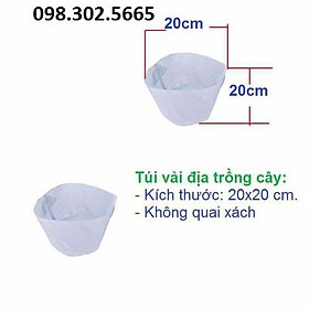 Set 5 Túi vải địa ươm, trồng cây Kích thước 20x20cm không quai xách - Chậu vải địa không dệt