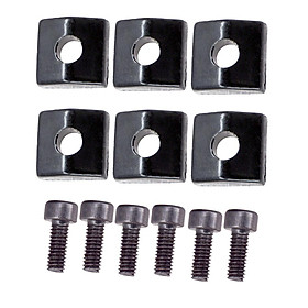 Black 6pcs Guitar Locking Nut Clamp & Screws for Tremolo Bridge Parts Accs