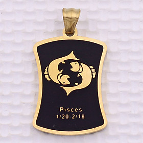 Mặt dây chuyền cung Song Ngư - Pisces inox vàng kèm móc inox vàng, Cung hoàng đạo