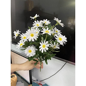 Cúc hoạ mi cao cấp (hoa lụa) 38cm 23-25bông -Hoa giả-Hoa lụa Daisy loại đẹp như thật trang trí nội thất phòng khách, văn
