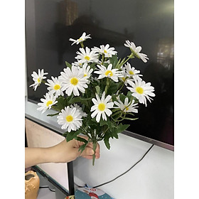 Mua Cúc hoạ mi cao cấp (hoa lụa) 38cm 23-25bông -Hoa giả-Hoa lụa Daisy loại đẹp như thật trang trí nội thất phòng khách  văn