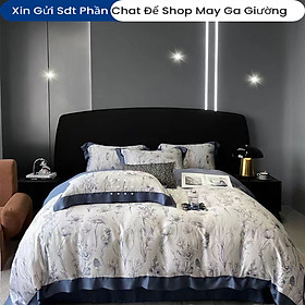 Bộ Chăn Ga Gối Đệm Lụa Tencel 100s ANNA NGUYÊN Màu Trơn 5 Món Cao Cấp Chăn Chần Bông Lụa Mềm 06