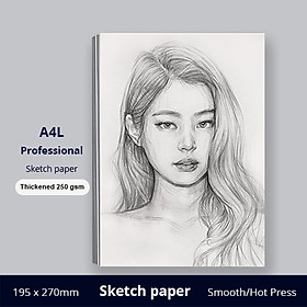 Giấy phác thảo A4L giấy sketch sang vân nhẹ có màu trắng tự nhiên, giấy vẽ đẹp được cả 2 mặt, giấy phác thảo đặc biệt nghệ thuật dày 250gsm A4L 10 tờ (A4 Thickening Art Special Sketch) Green Art - Hàng chính hãng