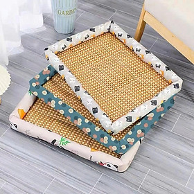 Nệm cho chó mèo 40x50cm Điều Hòa phù hợp Cao Cấp (Màu Ngẫu Nhiên) Đệm Vải Bền ấm lót lông chữ nhật cho Các Loại thú cưng chống xê dịch có thể dùng với thảm mùa hè 1 CÁI
