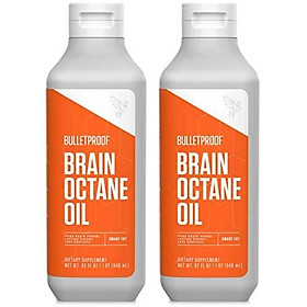 Bulletproof Brain Octane MCT Oil, Perfect for Keto and Paleo Diet, 100% Non-GMO Premium C8 Oil, Ketogenic Friendly, Responsibly Sourced from Coconuts Only, Made in the USA (2pack of 32oz)