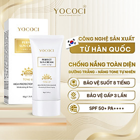 Hình ảnh Kem chống nắng Yococi giúp ngăn tia UVA/UVB, nâng tone lâu trôi Perfect Sun Cream SPF50+ PA++++ 50g