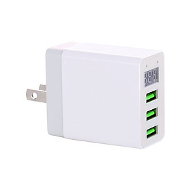 Củ Sạc Nhanh 3 Cổng USB Tích Hợp Màn Hình LED