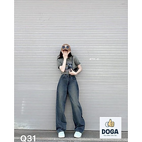 Quần Baggy Jean DOGA Q31. Chất Liệu Cotton Denim Thiết Kế Hàn Quốc Phong Cách Cá Tính