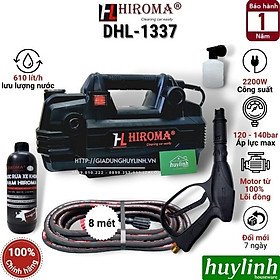 Mua Máy xịt rửa xe cao áp Hiroma DHL-1337 - công suất 2200W - Tặng 1 lít nước rửa xe - Motor từ lõi đồng 100%