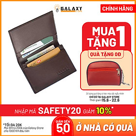 Ví Bóp Nam Nữ Nhỏ Gọn Cao Cấp Nhiều Ngăn Để Name Card Danh Thiếp Thẻ Galaxy Store GVMB04 (Nâu) (8x10.5cm)