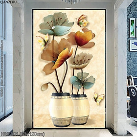 Mua Tranh thêu chữ thập chỉ lụa Bình hoa 63x120cm