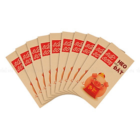 Nơi bán Xấp Bao Lì Xì Huỳnh Gia Phát - Heo Đất (10 Cái/ Xấp) - Giá Từ -1đ