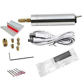 Combo bộ máy mài khắc mini đa năng làm lũa, làm bon sai, làm móng tay làm nail - Tặng kèm 5 viên đá mài đỏ & 20 mũi mài