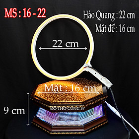 Mua   Nhiều size   COMBO HÀO QUANG + ĐẾ GỖ ĐÈN LED ĐỔI MÀU ĐẶT TƯỢNG PHẬT