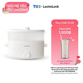 Nồi điện đa năng Locknlock Electric Multipot EJP134IVY - Tay cầm cách nhiệt - Nắp trong suốt - Chống dính - Đường kính 27cm - Dung tích 5L - 220V, 50Hz, 1350W - Hàng