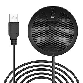 USB Desktop Condenser Microphone 360° Omnidirectional Mic with 2m Long Cable Type-C Plug for Computer Video Conference
