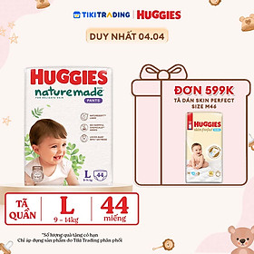 Tã/bỉm quần Huggies Naturemade M58/L44/XL38/XXL26