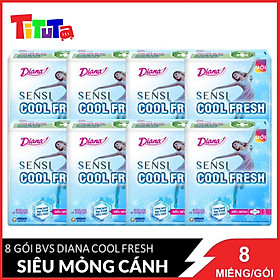 Combo 8 Gói Băng Vệ Sinh Diana Cool Fresh Siêu Mỏng (8 Miếng / Gói)